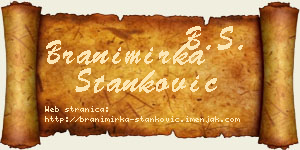 Branimirka Stanković vizit kartica